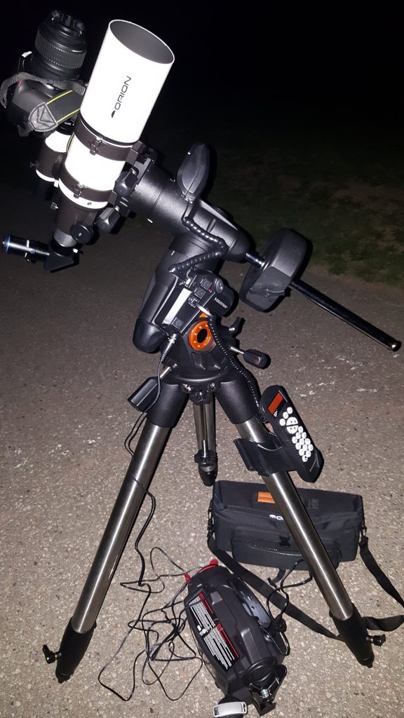 Celestron Advanced VX mount with the Orion ST80 mounted